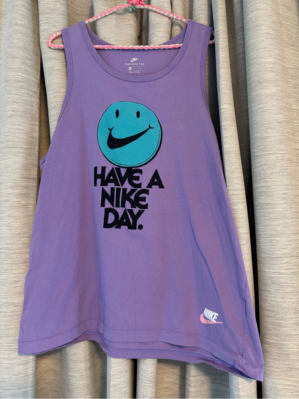 Unisex Nike Purple Tank with Pink 'Have A Nike Day'